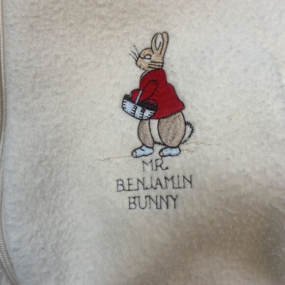 Vintage Peter Rabbit Onesie Beatrix Potter Quiltex 6 months Fleece Bunting Suit - Picture 2 of 7